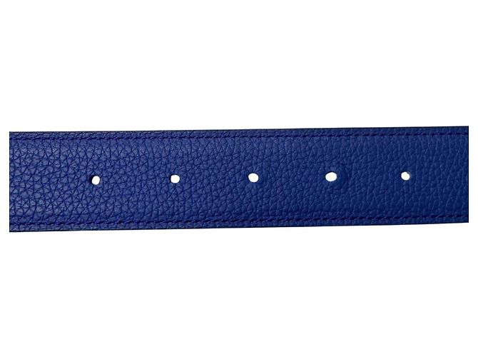 Hermès Cintura reversibile Hermes C Stamp in Nero/Blu - vista 7