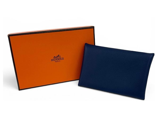 Hermès Hermes Calvi Duo Compact Card Case Azul - vista 2