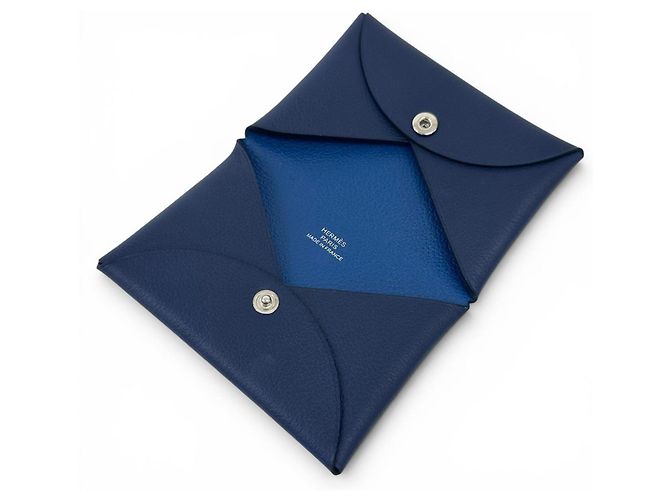 Hermès Hermes Calvi Duo Compact Card Case Azul - vista 5