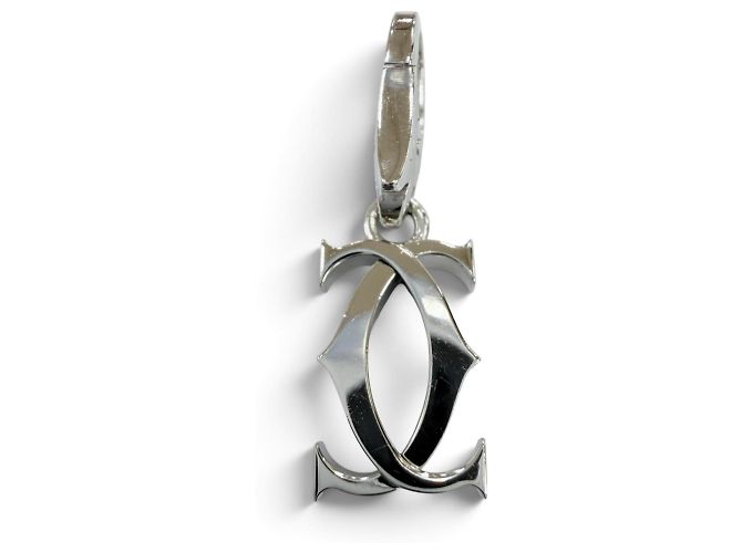 Pendente charm Cartier BR1846 2C in oro bianco D'oro - vista 2
