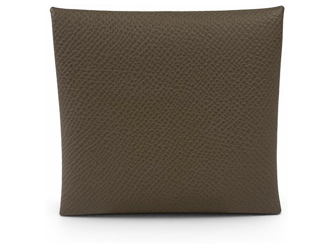 Hermès Monedero Hermes Bastia Veau Epsom Etoupe Gris pardo - vista 3