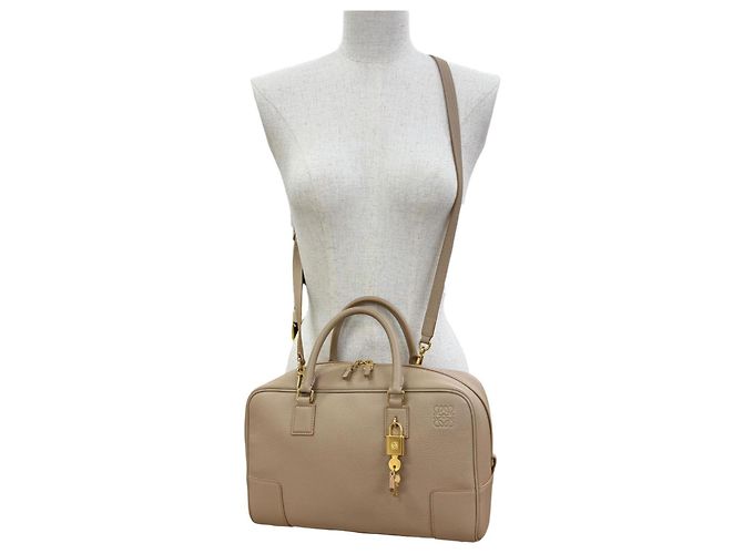 Borsa Loewe Amazona 28 in Beige - vista 3