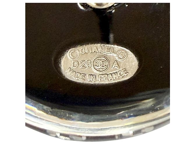 Chanel D26A Coco Mark Kristall-Strass-Stecker-Ohrringe Schwarz - Ansicht 6