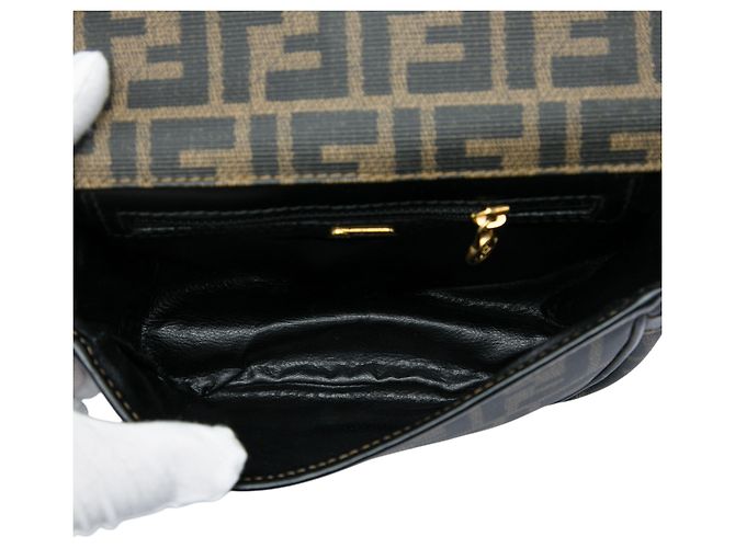 Bolso crossbody Fendi de lona Zucca marrón Castaño - vista 4