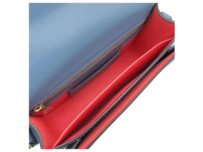 Louis Vuitton Blue Calfskin LV Pont 9 Soft MM Blu chiaro - vista 3