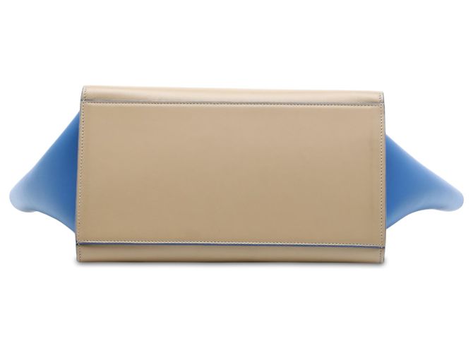 Céline Celine Beige Small Bicolor Leather Trapeze Satchel - view 3