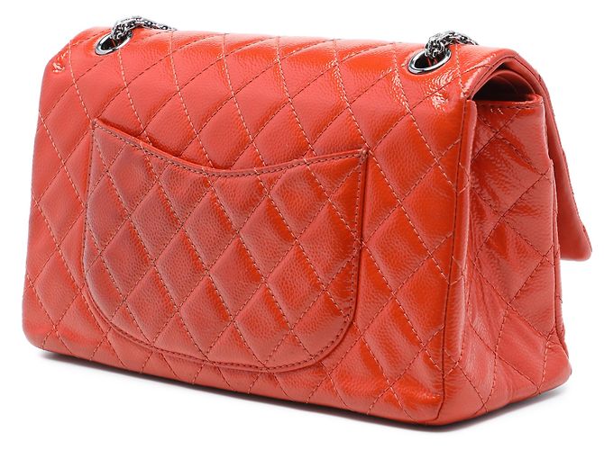 Chanel Orange Quilted Patent Caviar Reissue 2.55 Double Flap 226 Arancione - vista 2