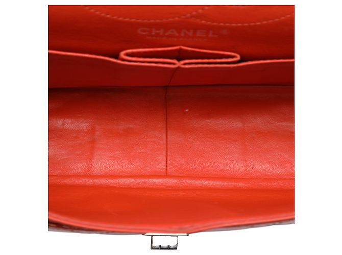 Chanel Orange Quilted Patent Caviar Reissue 2.55 Double Flap 226 Arancione - vista 4