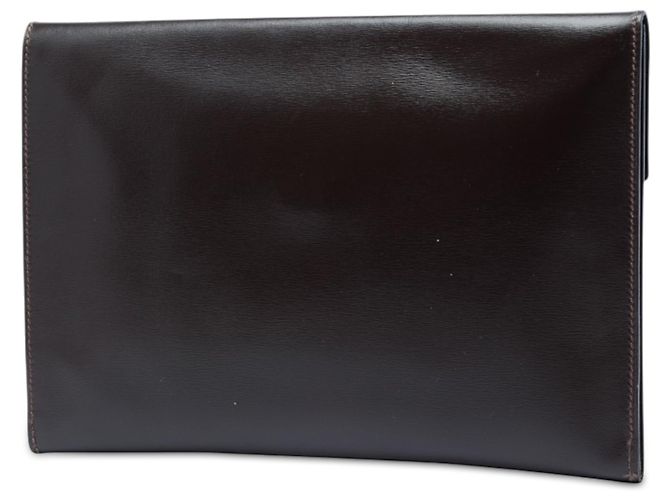 Hermès Brown Box Calf Rio Pochette Marrone Marrone scuro - vista 2