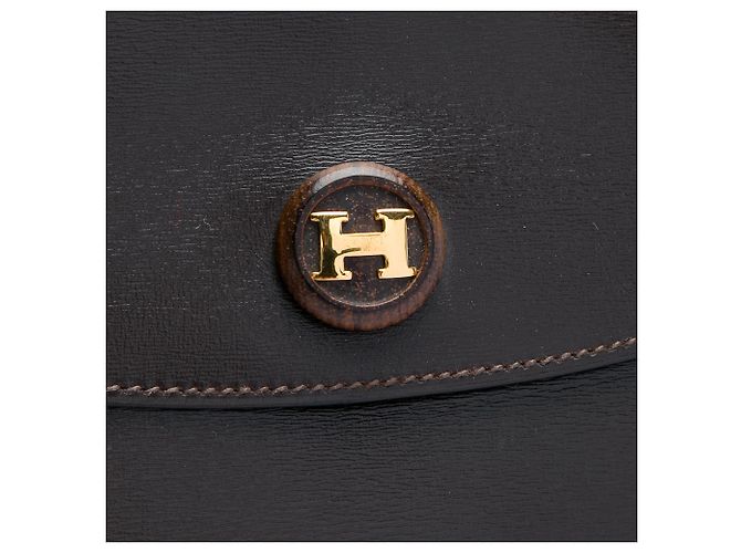 Hermès Brown Box Calf Rio Pochette Marrone Marrone scuro - vista 5