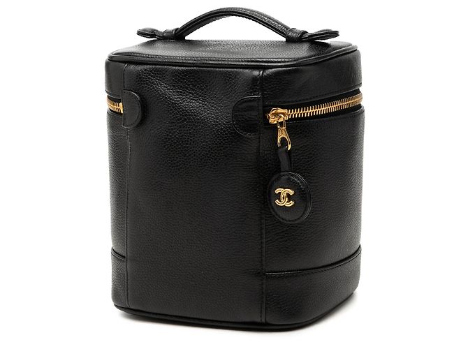 Necessaire Chanel Black CC Caviar Vanity Case Nero - vista 2