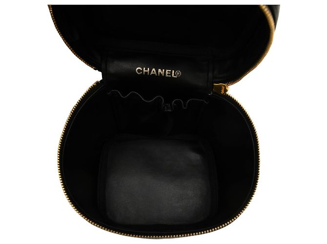 Necessaire Chanel Black CC Caviar Vanity Case Nero - vista 4