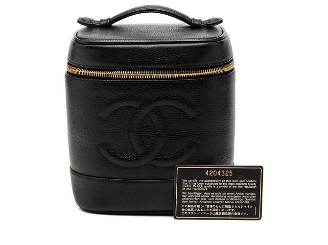 Necessaire Chanel Black CC Caviar Vanity Case Nero - vista 7