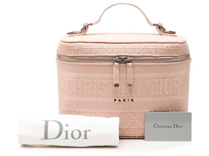 Necessaire Dior Pink Diortravel Canvas Cannage D Lite Rosa - vista 7