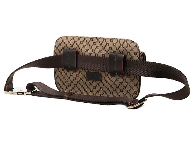 Belt Bag Céline Borsa cintura Celine Beige Macadam Canvas a doppia tasca - vista 2