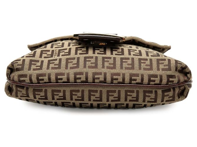 Borsa a tracolla Fendi Brown Zucchino Canvas Marrone Marrone chiaro - vista 3