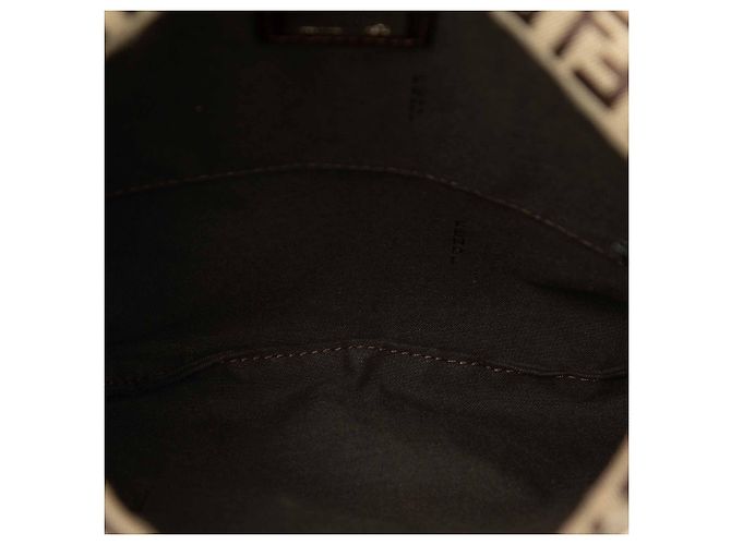 Borsa a tracolla Fendi Brown Zucchino Canvas Marrone Marrone chiaro - vista 4