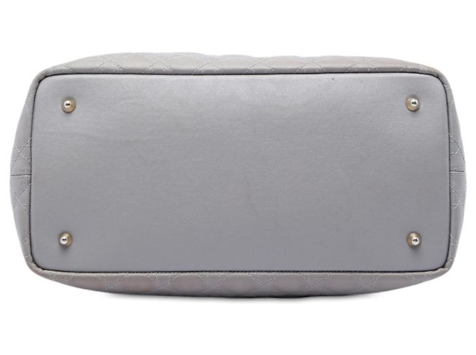 Dior Panarea Tote Large aus beschichtetem Canvas Cannage Grau Braun - Ansicht 3