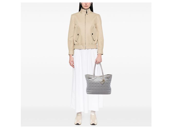 Dior Panarea Tote Large aus beschichtetem Canvas Cannage Grau Braun - Ansicht 5