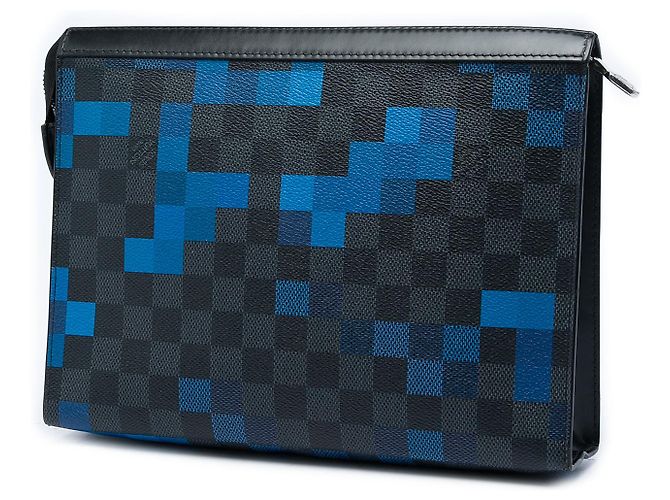 Louis Vuitton Gray Damier Graphite Pixel Pochette Voyage MM Marrone - vista 2