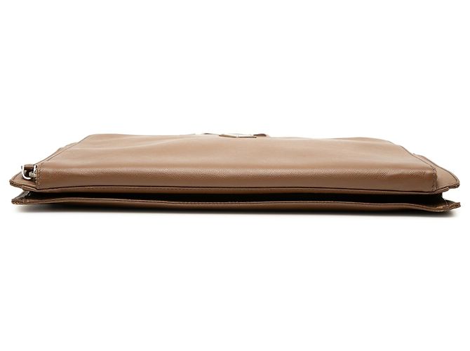 Borsa Business Prada in Saffiano Marrone - vista 3