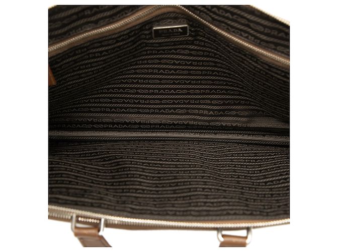 Borsa Business Prada in Saffiano Marrone - vista 4
