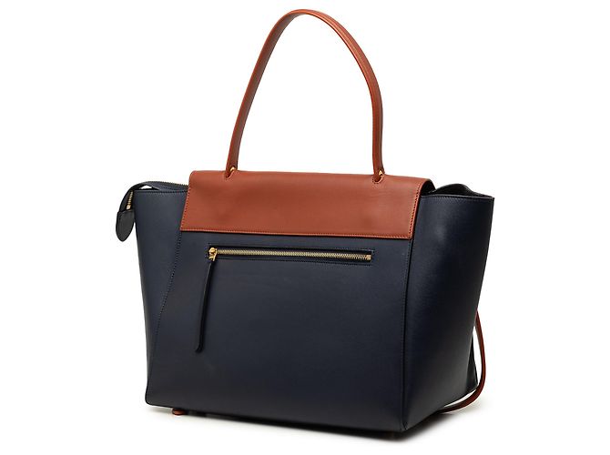 Belt Bag Céline Celine Mini Gürteltasche Bicolor aus glattem Kalbsleder Blau Marineblau - Ansicht 2
