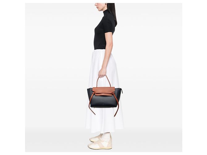 Belt Bag Céline Celine Mini Gürteltasche Bicolor aus glattem Kalbsleder Blau Marineblau - Ansicht 6
