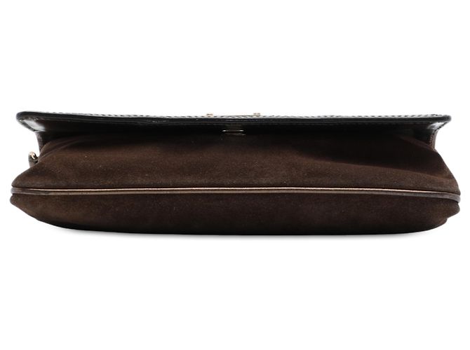 Burberry Brown Metallic Woven Calfskin and Suede Flap Braun Bronze - Ansicht 3