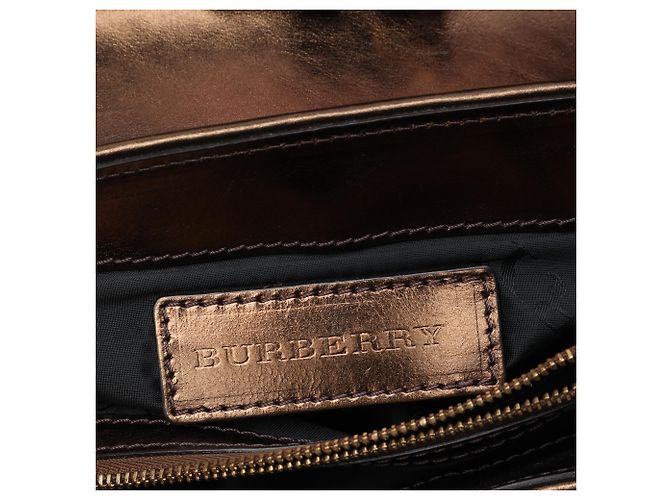 Burberry Brown Metallic Woven Calfskin and Suede Flap Braun Bronze - Ansicht 5