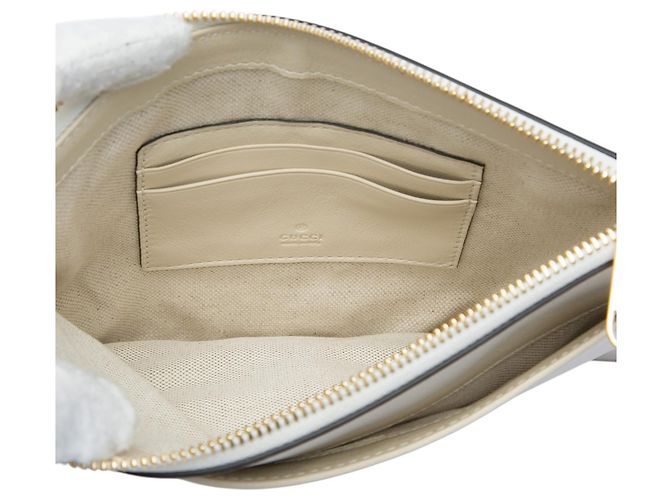 Pochette da polso Gucci in vitello bianco con G intrecciate - vista 4