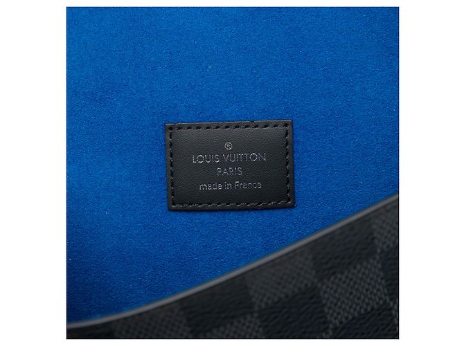 Louis Vuitton Black Damier Graphite Alpha Pochette GM Nero - vista 5