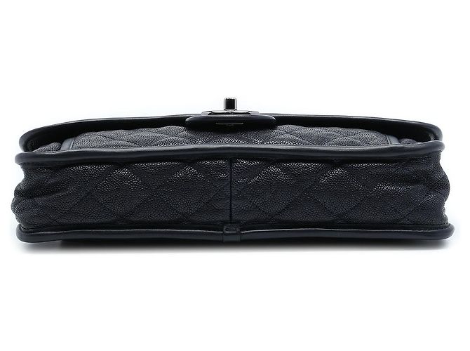 Chanel Blue Medium Quilted Caviar French Riviera Flap Blu navy - vista 3