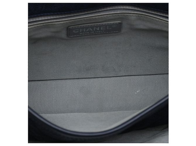 Chanel Blue Medium Quilted Caviar French Riviera Flap Blu navy - vista 4