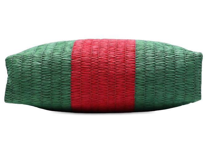 Tote Gucci Green Raffia Web Cestino Verde - vista 3