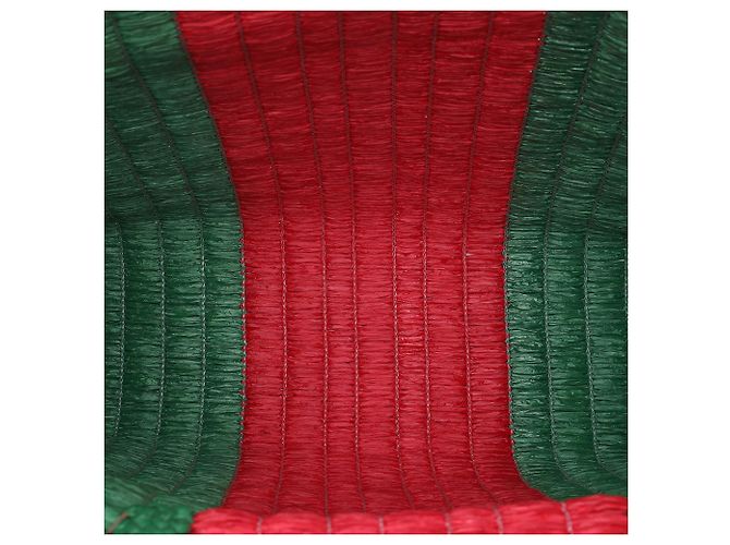 Tote Gucci Green Raffia Web Cestino Verde - vista 4