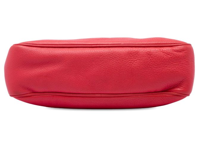 Borsa a tracolla Gucci Soho con catena e zip in pelle di vitello rossa Rosso - vista 3