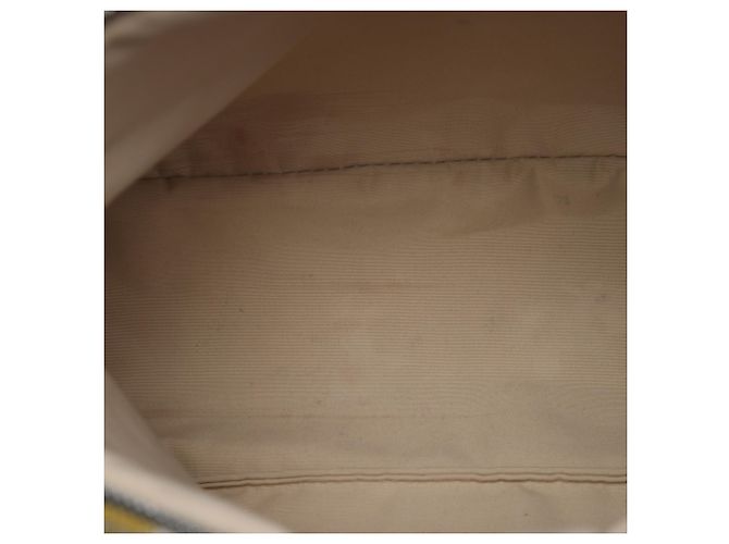 Hermès White Mini Canvas Rayures Rocabar Bolide Travel Pouch Bianco - vista 4