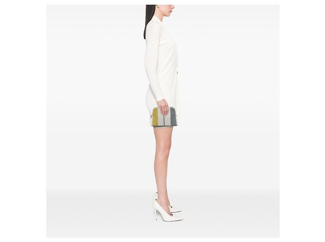 Hermès White Mini Canvas Rayures Rocabar Bolide Travel Pouch Bianco - vista 6