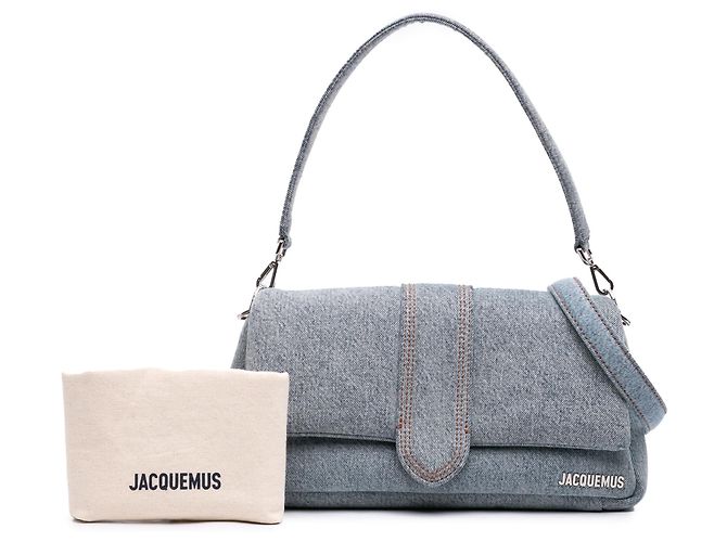 Borsa Jacquemus Le Bambimou in denim blu - vista 7