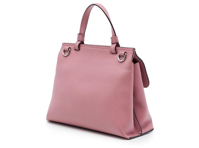 Bamboo Borsa Satchel Daily Gucci in pelle di vitello rosa, modello Small con bambù - vista 2