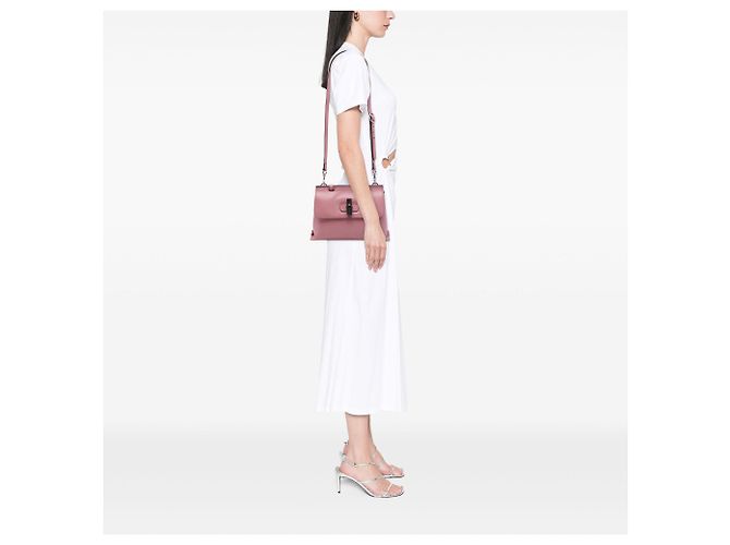 Bamboo Borsa Satchel Daily Gucci in pelle di vitello rosa, modello Small con bambù - vista 6