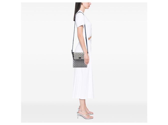 Gucci Beige GG Supreme Crossbody-Tasche - Ansicht 6