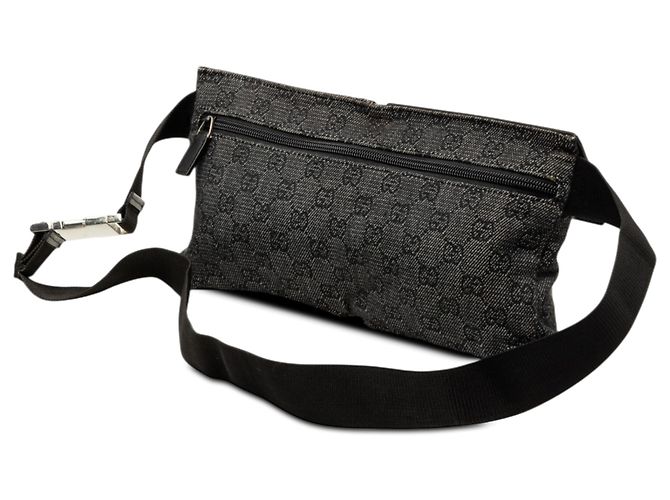 Bolso cinturón Gucci de denim GG gris con doble bolsillo Castaño - vista 2