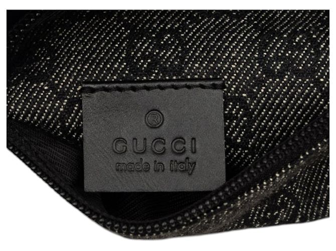 Bolso cinturón Gucci de denim GG gris con doble bolsillo Castaño - vista 5