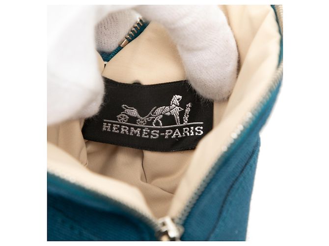 Hermès Blue Mini Mini Canvas Bolide Case Blau - Ansicht 5
