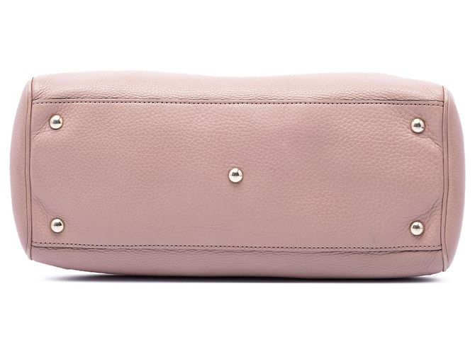 Borsa Gucci Bamboo Shopper media in pelle di vitello rosa - vista 3