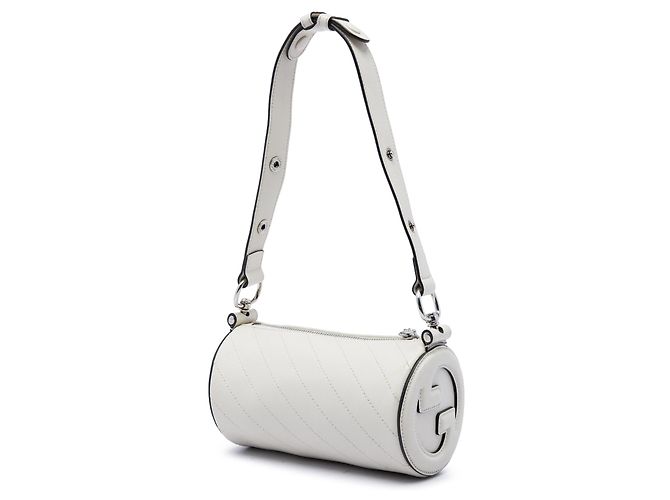 Borsa a tracolla Blondie Barrel Gucci mini in vitello bianco Crudo - vista 2