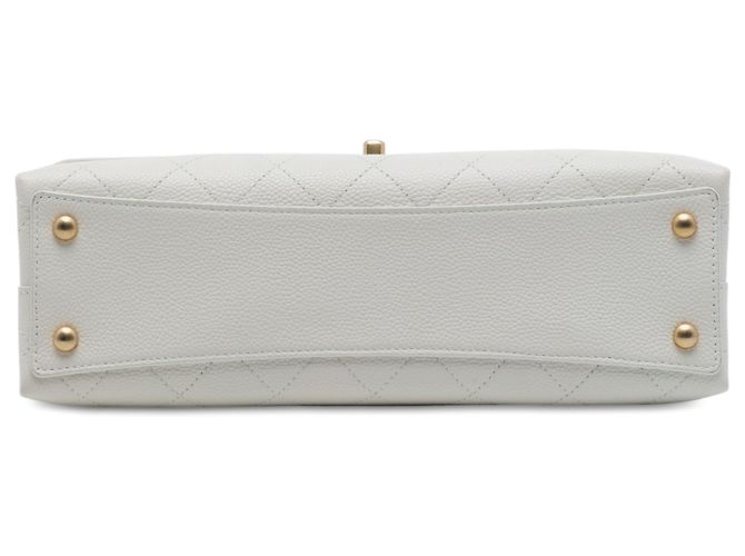 Borsa Chanel White Medium Stitched Caviar Chic Affinity Top Handle Bag Bianco - vista 3