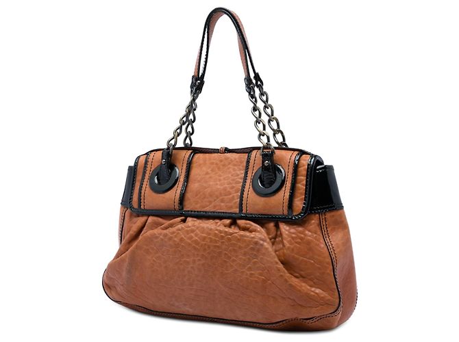 Borsa Fendi B Bag Medium in pelle marrone con manico superiore - vista 2